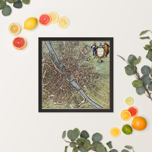 Journey Through Time: Vintage Cityscape Framed Poster | Lutetia Parisiorum Vulgo Paris | Framed poster