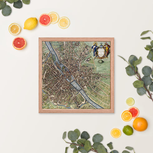 Journey Through Time: Vintage Cityscape Framed Poster | Lutetia Parisiorum Vulgo Paris | Framed poster