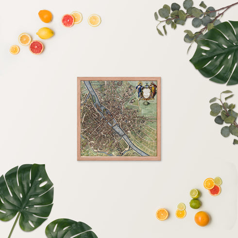 Journey Through Time: Vintage Cityscape Framed Poster | Lutetia Parisiorum Vulgo Paris | Framed poster