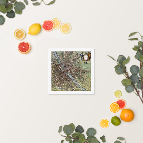 Journey Through Time: Vintage Cityscape Framed Poster | Lutetia Parisiorum Vulgo Paris | Framed poster