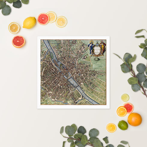 Journey Through Time: Vintage Cityscape Framed Poster | Lutetia Parisiorum Vulgo Paris | Framed poster