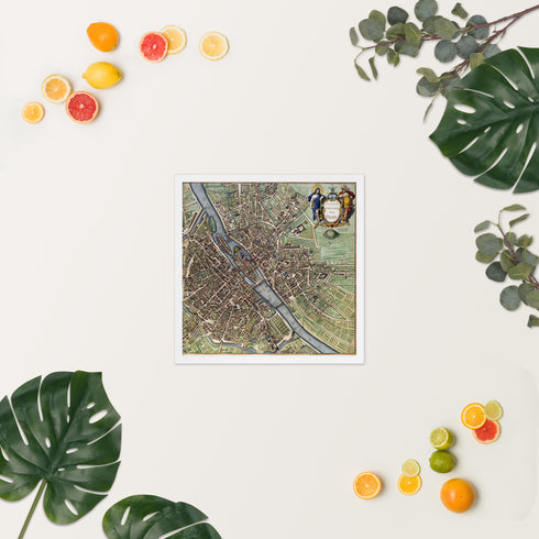 Journey Through Time: Vintage Cityscape Framed Poster | Lutetia Parisiorum Vulgo Paris | Framed poster