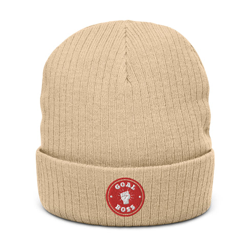 Goal Boss Beanie: Warm Your Noggin and Score Big! | Ribbed knit beanie