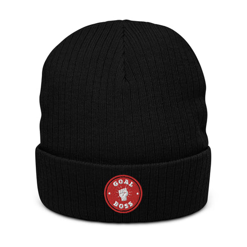 Goal Boss Beanie: Warm Your Noggin and Score Big! | Ribbed knit beanie
