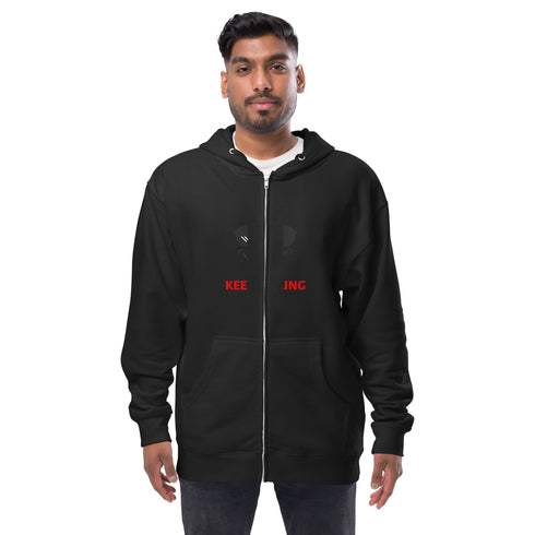 Unisex fleece zip up hoodie