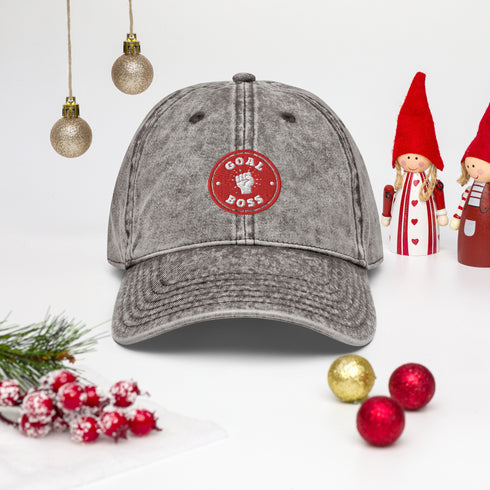 “GOAL BOSS” Vintage Cap - The Ultimate Accessory for Achievers | Vintage Cotton Twill Cap