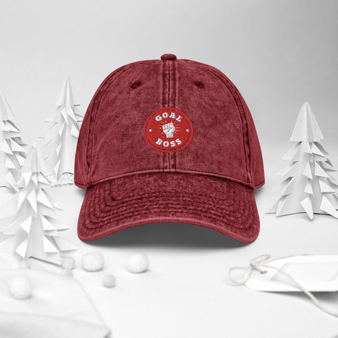 “GOAL BOSS” Vintage Cap - The Ultimate Accessory for Achievers | Vintage Cotton Twill Cap